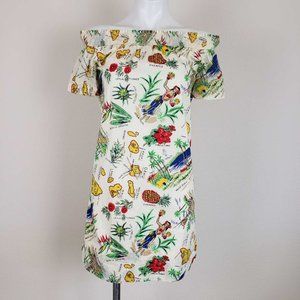 J. Crew Hawaiian Off The Shoulder Dress